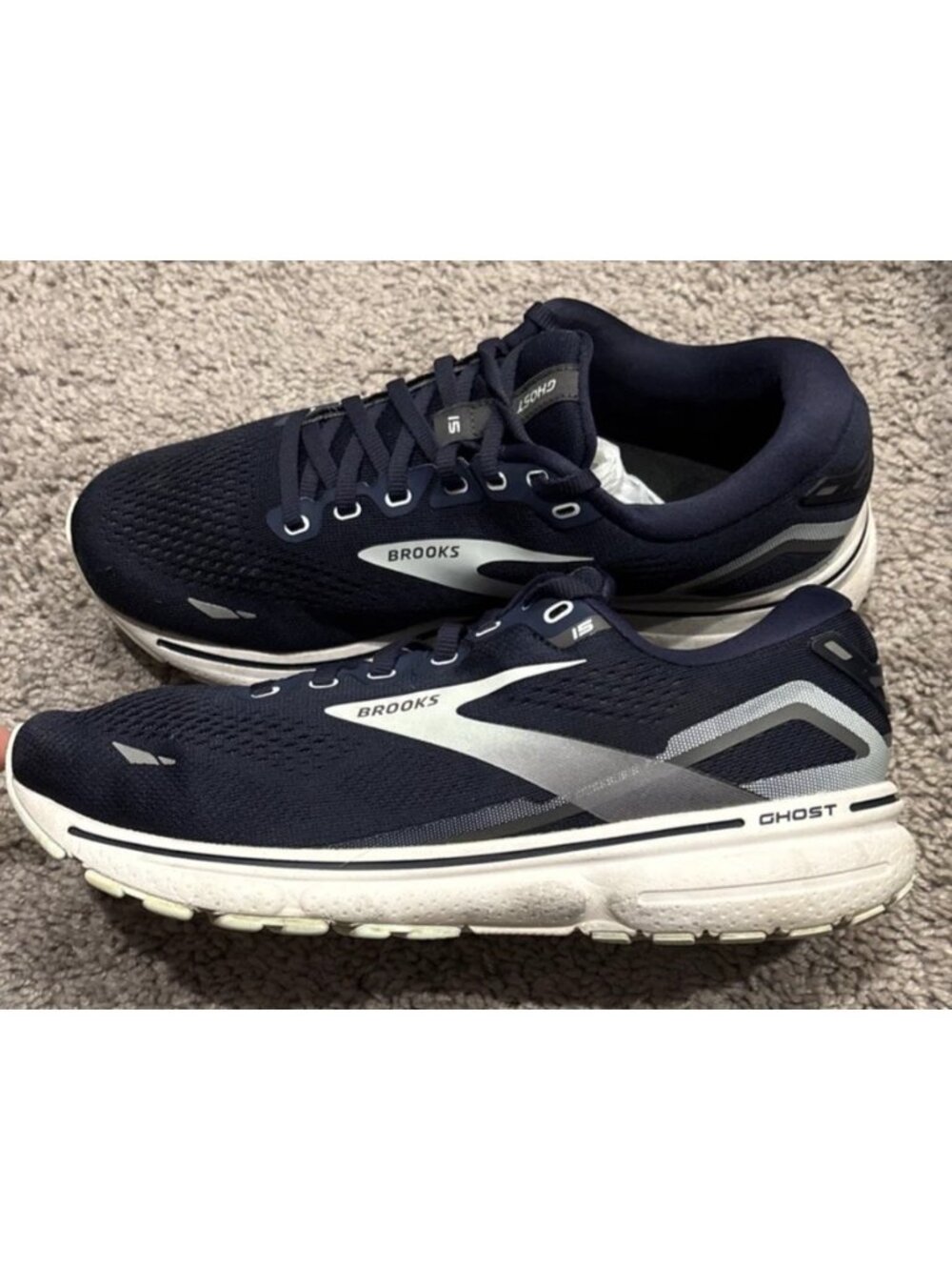 Great! Brooks Ghost 15 Womens Size 9.5D Blue White Athletic Running Shoes